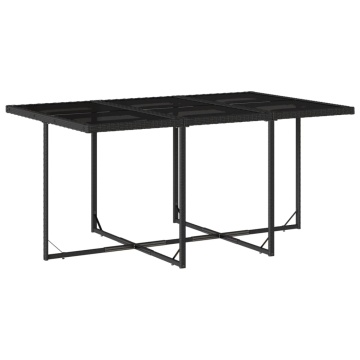 Set mobilier de exterior cu perne, 11 piese, negru, poliratan - Img 4