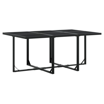 Set mobilier de exterior cu perne, 11 piese, negru, poliratan - Img 3