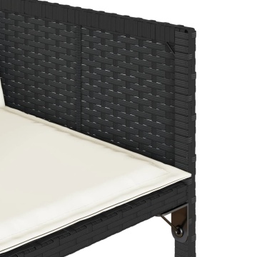 Set mobilier de exterior cu perne, 11 piese, negru, poliratan - Img 5