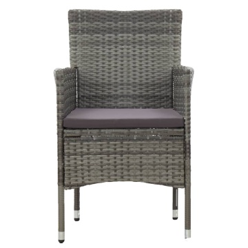 Set mobilier de grădină, 11 piese, gri, poliratan - Img 4
