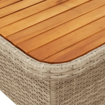 Set mobilier de grădină, 2 piese, cu perne, bej, poliratan - Img 5