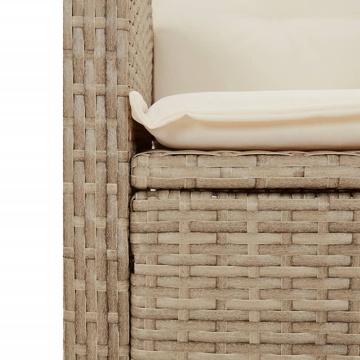Set mobilier de grădină, 2 piese, cu perne, bej, poliratan - Img 8