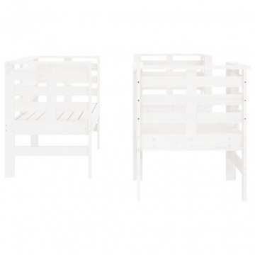 Set mobilier de grădină, 3 piese, alb, lemn masiv de pin - Img 8