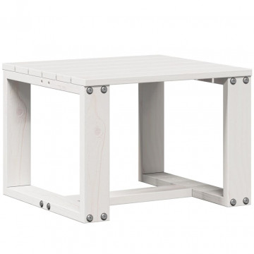 Set mobilier de grădină, 3 piese, alb, lemn masiv de pin - Img 6