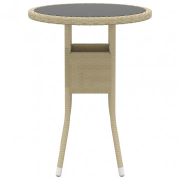Set mobilier de grădină, 3 piese, bej, poliratan - Img 4