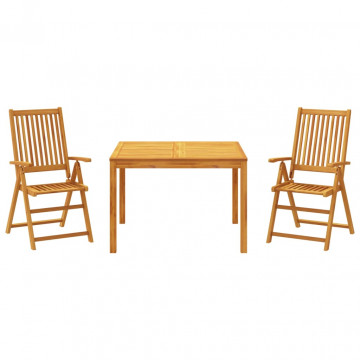 Set mobilier de grădină, 3 piese, lemn masiv de acacia - Img 2