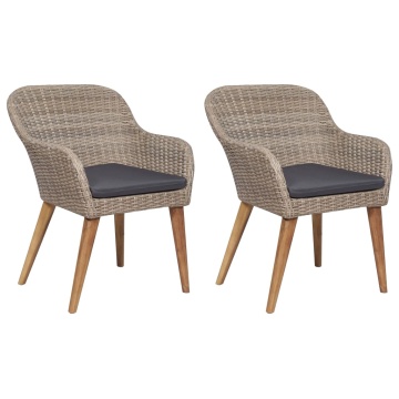 Set mobilier de grădină, 3 piese, maro - Img 8