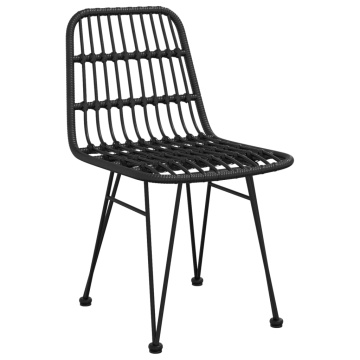 Set mobilier de grădină, 3 piese, negru, poliratan - Img 8