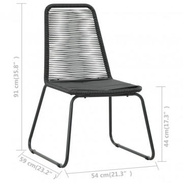Set mobilier de grădină, 3 piese, negru, ratan PVC - Img 7