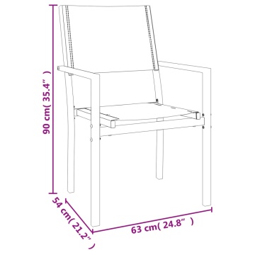 Set mobilier de grădină, 3 piese, negru, textilenă și oțel - Img 7