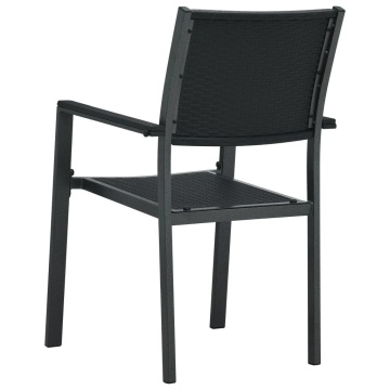 Set mobilier de grădină, 3 piese, negru - Img 6