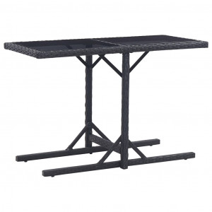 Set mobilier de grădină, 3 piese, negru - Img 6