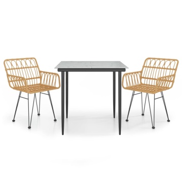 Set mobilier de grădină, 3 piese, poliratan - Img 2