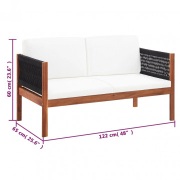 Set mobilier de grădină, 4 piese, lemn masiv de acacia - Img 6