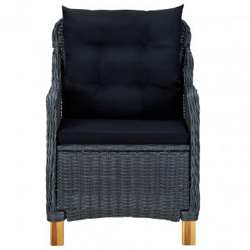 Set mobilier de grădină, 5 piese, gri închis - Img 5