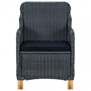 Set mobilier de grădină, 5 piese, gri închis - Img 6