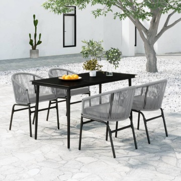 Set mobilier de grădină, 5 piese, gri - Img 1