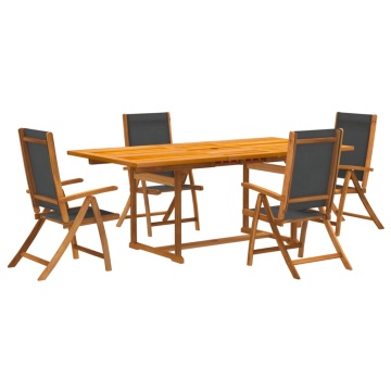 Set mobilier de grădină, 5 piese, lemn masiv acacia/textilenă - Img 2