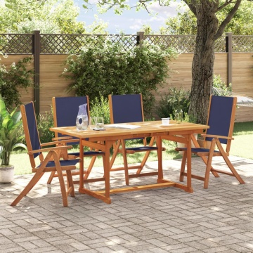 Set mobilier de grădină, 5 piese, lemn masiv acacia/textilenă - Img 1