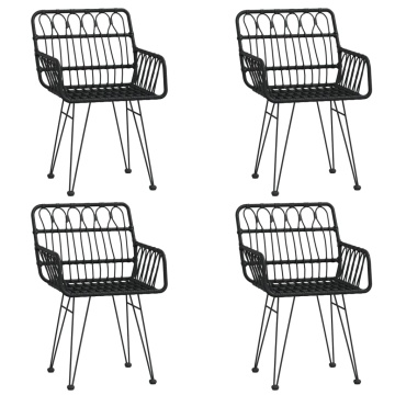 Set mobilier de grădină, 5 piese, negru, poliratan - Img 4