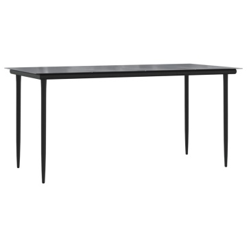 Set mobilier de grădină, 5 piese, negru, poliratan - Img 7