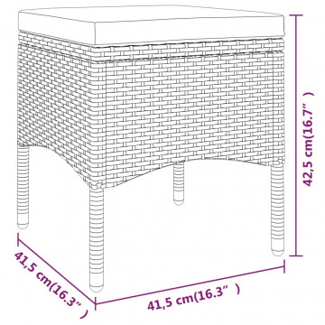 Set mobilier de grădină, 5 piese, negru, poliratan - Img 7
