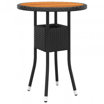 Set mobilier de grădină, 5 piese, negru, poliratan - Img 8