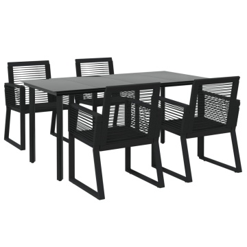 Set mobilier de grădină, 5 piese, negru, ratan PVC - Img 3