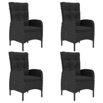 Set mobilier de grădină, 5 piese, negru - Img 8