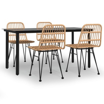 Set mobilier de grădină, 5 piese, poliratan - Img 2