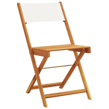 Set mobilier de grădină 5 piese textil alb crem/lemn masiv - Img 3
