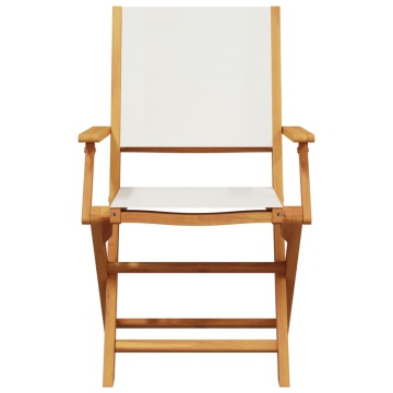 Set mobilier de grădină 5 piese textil alb crem/lemn masiv - Img 4