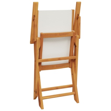 Set mobilier de grădină 5 piese textil alb crem/lemn masiv - Img 6