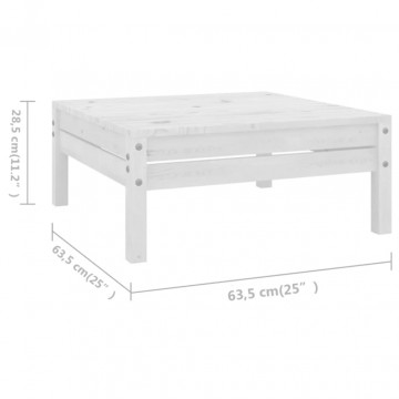 Set mobilier de grădină, 6 piese, alb, lemn masiv de pin - Img 7