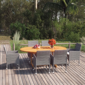 Set mobilier de grădină, 7 piese, gri, poliratan - Img 1
