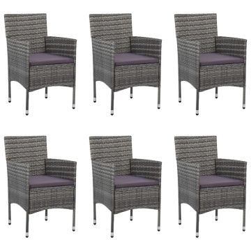 Set mobilier de grădină, 7 piese, gri, poliratan - Img 3