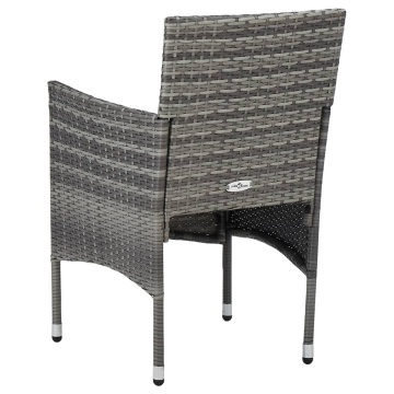 Set mobilier de grădină, 7 piese, gri, poliratan - Img 6