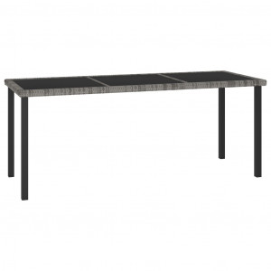 Set mobilier de grădină, 7 piese, gri, poliratan - Img 2