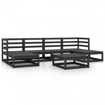 Set mobilier de grădină, 7 piese, lemn masiv de pin - Img 2