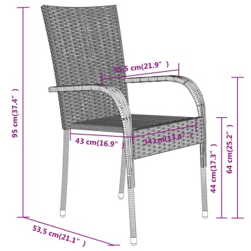 Set mobilier de grădină, 7 piese, negru - Img 7