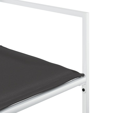 Set mobilier de grădină, 9 piese, cu perne, alb, textilenă - Img 5