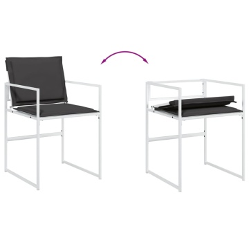 Set mobilier de grădină, 9 piese, cu perne, alb, textilenă - Img 8