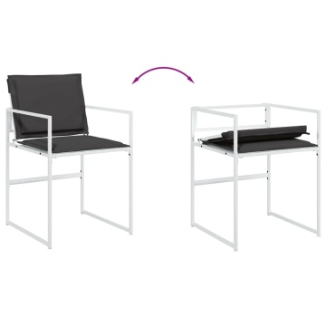 Set mobilier de grădină, 9 piese, cu perne, alb, textilenă - Img 5