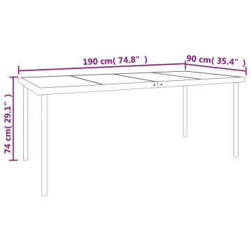 Set mobilier de grădină, 9 piese, negru, oțel și textilenă - Img 6