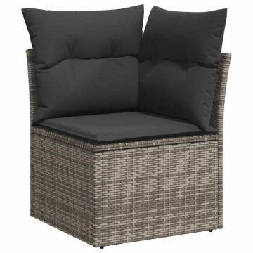 Set mobilier de grădină cu perne, 10 piese, gri, poliratan - Img 4