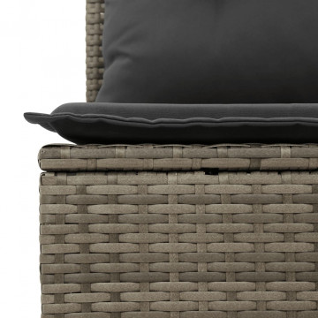 Set mobilier de grădină cu perne, 10 piese, gri, poliratan - Img 5