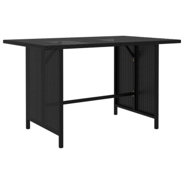 Set mobilier de grădină cu perne, 10 piese, negru, poliratan - Img 3
