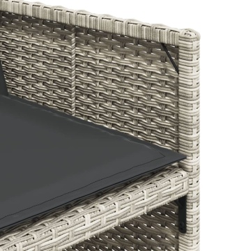 Set mobilier de grădină cu perne 11 piese gri deschis poliratan - Img 6