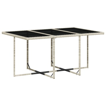 Set mobilier de grădină cu perne 11 piese gri deschis poliratan - Img 4