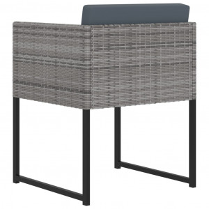 Set mobilier de grădină cu perne, 11 piese, gri, poliratan - Img 8